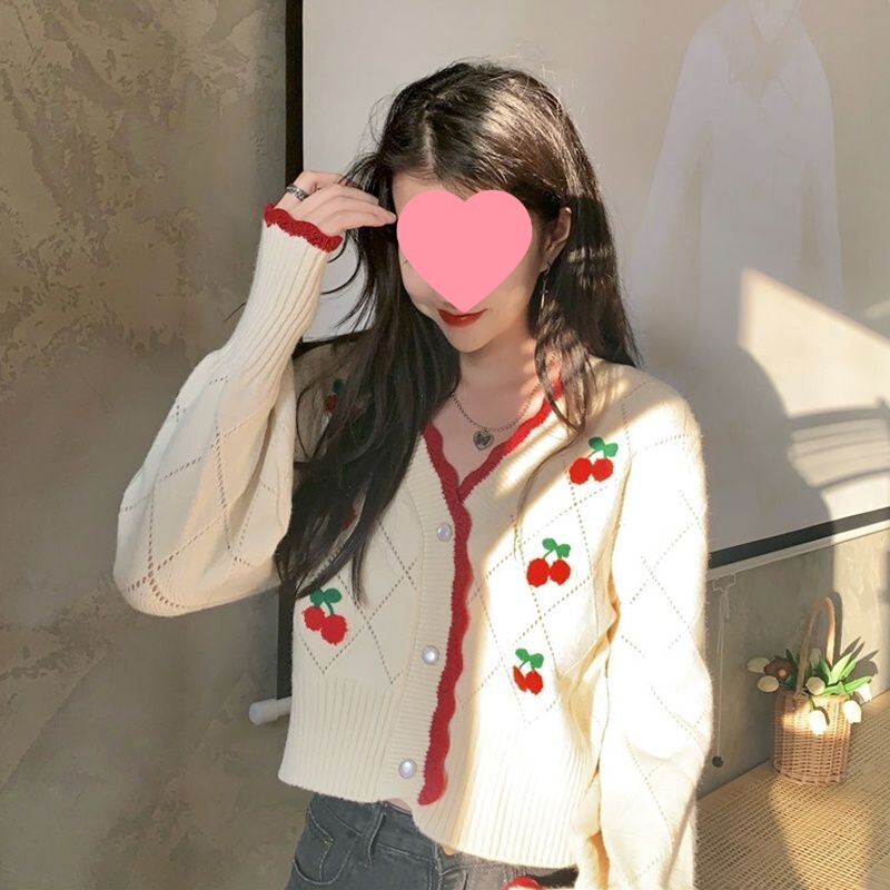 镂空毛衣外套女薄款针织开衫2025新款春秋季温柔风短款长袖上衣服|undefined