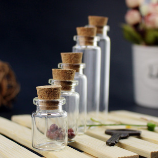 10-Piece Set of Wooden Sieve Wishing Vials, Glass Vials, Slender Dispensing Bottles, Handmade Decorative Bottles, Ocean Rainbow Bottle Containers