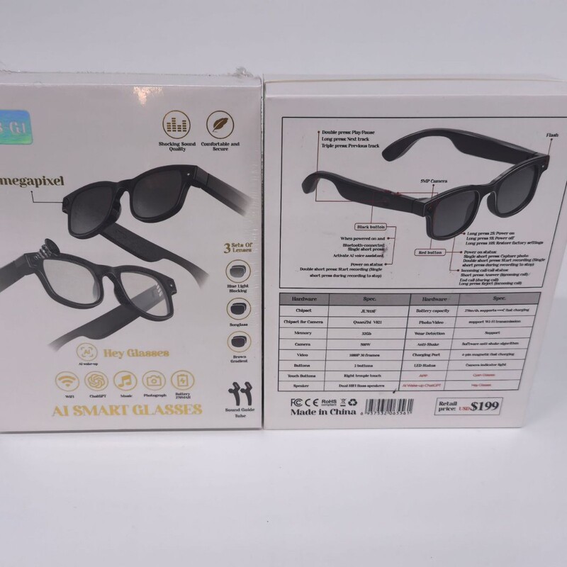 New G1 Smart Glasses 8MP Anti-Shake 1080 HD Video Recording AI Image Recognition Translation Calling New G1 Smart Glasses 8MP Anti-Shake 1080 HD Video Recording AI Image Recognition Translation Calling