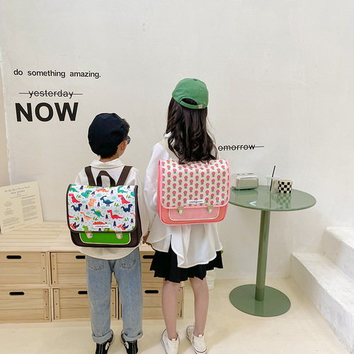 Korean style children's backpack, primary school student kindergarten school bag, cartoon baby print backpack, girl's travel bag