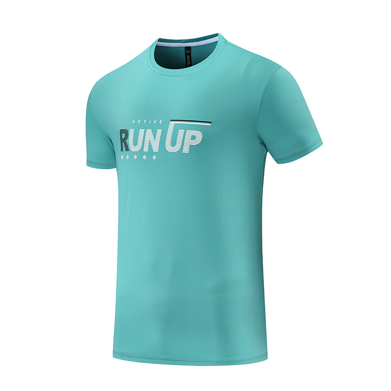 Verano de los hombres deportes corriendo ropa de secado rápido camiseta bottoming camisa media manga moda impresa casual manga corta en stock lote F