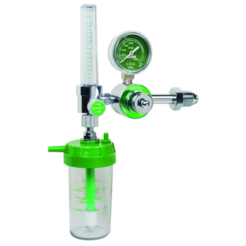 浮标式氧气吸入器 减压器铜阀体医用氧气压力表 内牙外牙接口朝下