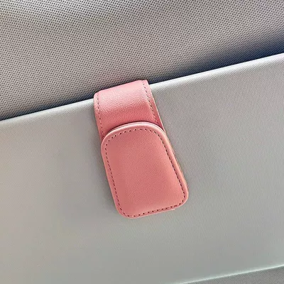 Cute Panda Car Glasses Car Glasses Clip/Bill Clip - pink-rectangular-glasses-clip
