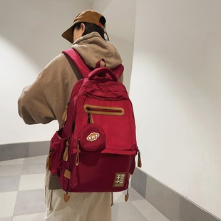 Schoolbag Male College Students Japanese Leisure Travel Backpack Ridge Protection Large Capacity Computer Backpack Trendy for Junior High School and High School Students