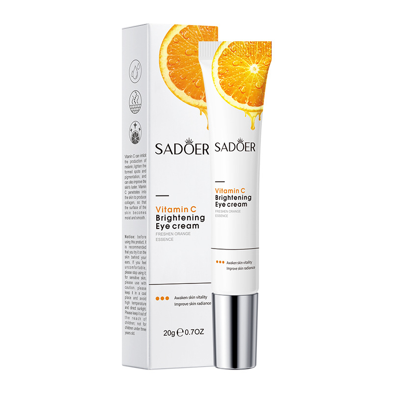 Crema para ojos All-English SADOER con vitamina C, crema embellecedora para la piel, hidratante, nutritiva e iluminadora, crema para ojos para comercio exterior transfronterizo