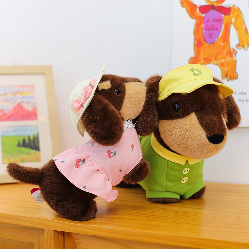 Muñeco de Peluche Perro Salchicha con Ropa de Abeja image 5