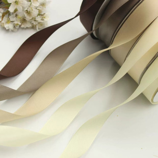 Ribbon Wholesale 2.5cm Brown Polyester Ribbon Flowers Ribbon Gift Packaging Ribbon Floral Baking Tie