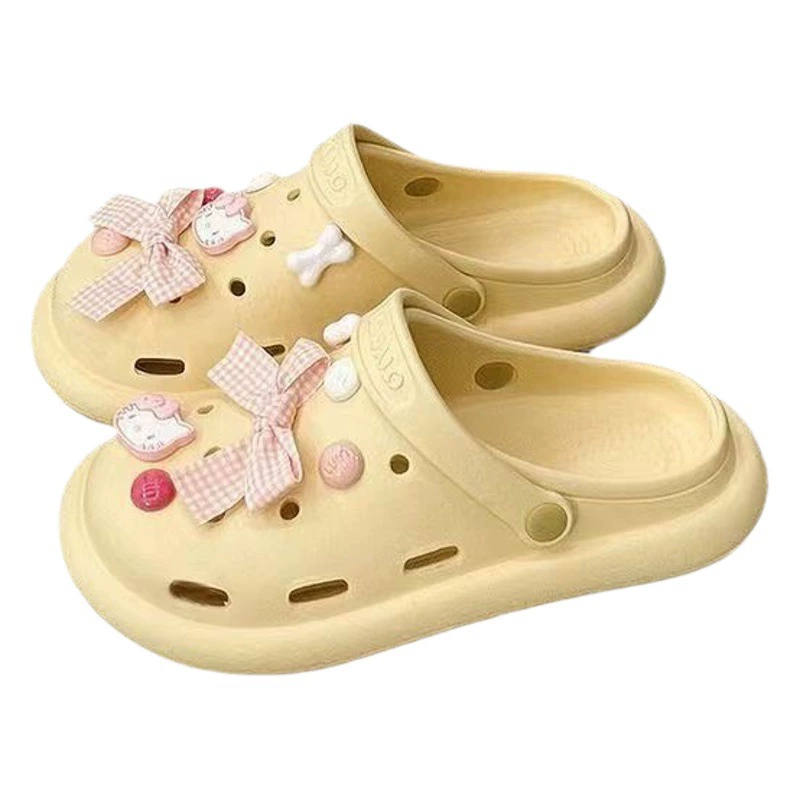 Милые туфли «крокодил», женская летняя верхняя одежда, новинка 2023 года, пляжные нескользящие сандалии с толстой подошвой для интернет-знаменитостей