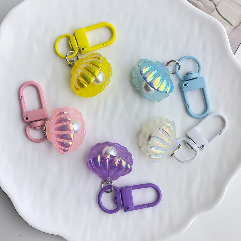 Cute Pearl Shell Keychain Ins Sweet Girl Bestie Couple Gift School Bag Pendant Accessories Jewelry