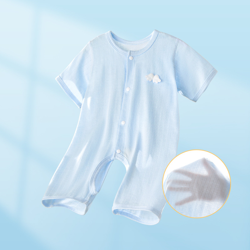 Baby summer overcoat recién nacido delgado ropa de mangas cortas para niños niñas y niños pequeños pijamas abiertos ropa de verano bebé