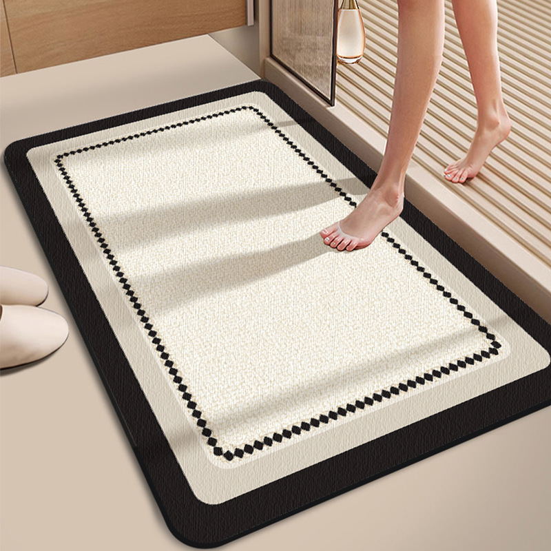 Cross-Border Hot-Selling Simple Diatomaceous Earth Floor Mat, Bathroom Dirt-Resistant and Wear-Resistant Foot Mat, Easy-Care Decorative Door Mat for Entryway