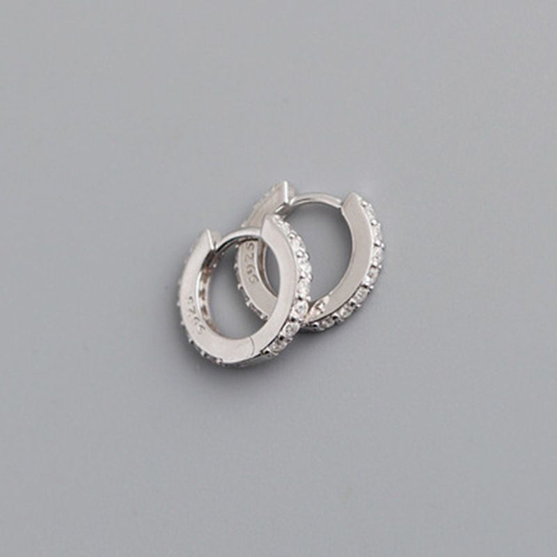 2021 New Foreign Trade 7mm Europe and America Cross Border S925 Silver round MicroInlaid Color Zircon Earrings Earrings Earrings for Womenpicture1