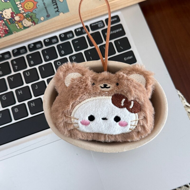 新款毛绒卡通kitty挂件钥匙链可爱少女心玩偶钥匙扣学生包包挂件|undefined