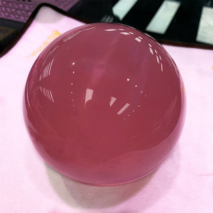 Natural Pink Crystal Ball Six-pointed Star Light Raw Stone Polished Hibiscus Stone Rainbow Raw Ore Home Living Room Desktop Decoration