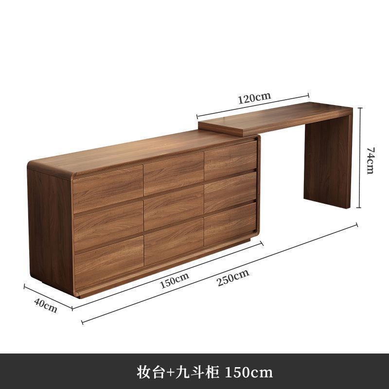 现代简约一体斗柜梳妆台卧室化妆桌床尾收纳柜化妆台转角办公桌|undefined