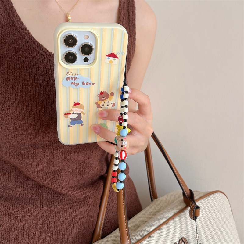 Cartoon ins raya oso chica para 15ProMax funda para teléfono móvil iPhone14 Apple 13/12 cadena 15
