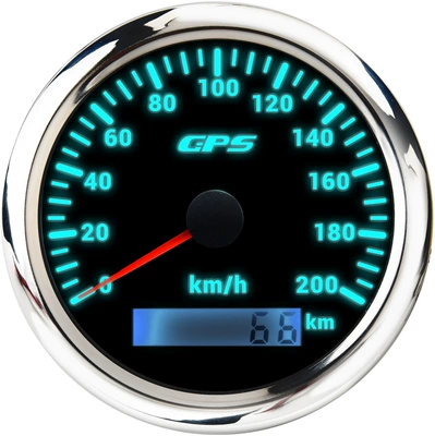 Cross-border dedicated 85mm car modified ship yacht GPS speedometer 7-color backlight 0-200kmh speedometer (Motosiklet cihazları)