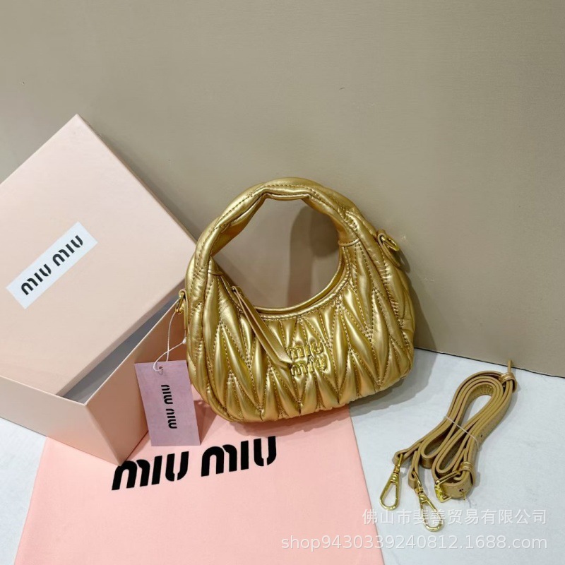 Miaomiu familia Qianjin, bolso de brazo, bolso de brazo Hobo, bolso de hombro, bolso de media luna portátil.