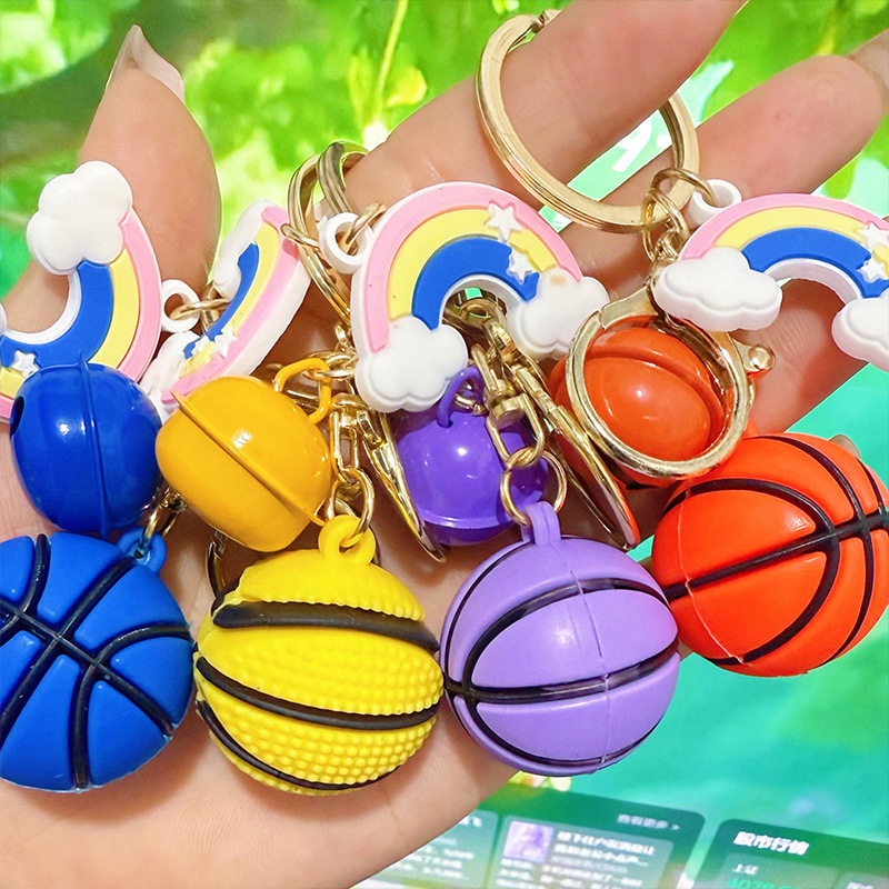 Cute 3D Basketball Keychain Pendant Couple Car Keychain Personalized Creative Bag Accessory Trendy Gift