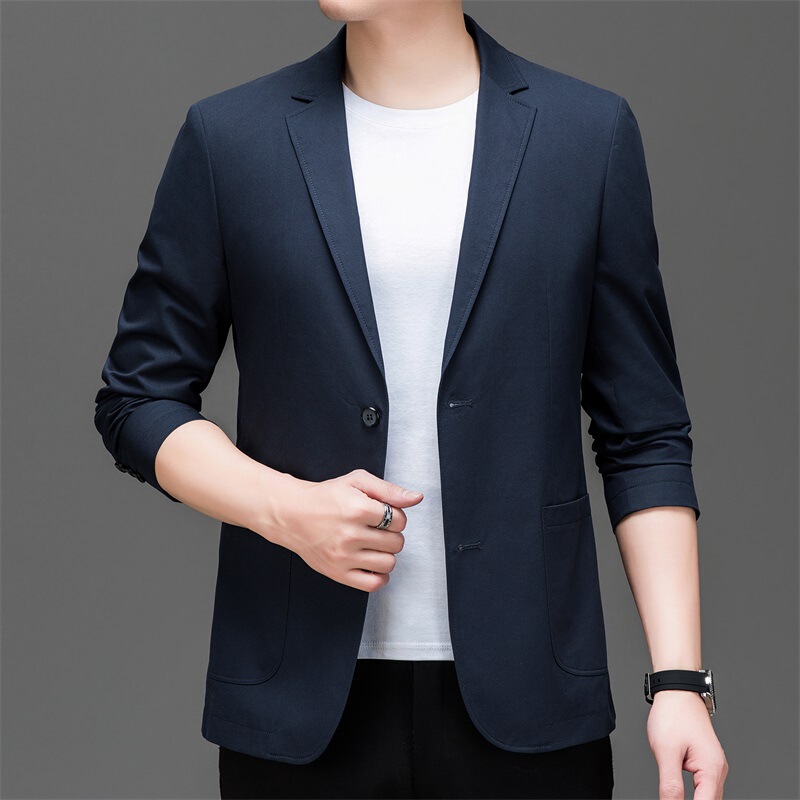 Wholesale High-End Spring and Autumn Suits for Young and Middle-Aged Men, Wool Casual Fashion Thin Suits, Large Size Jackets