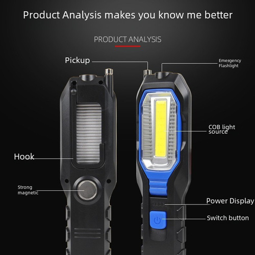 LED Repair Light Car Maintenance Work Light Super Bright Strong Flashlight with Magnet Charging Automotive Repair Equipment Inspection