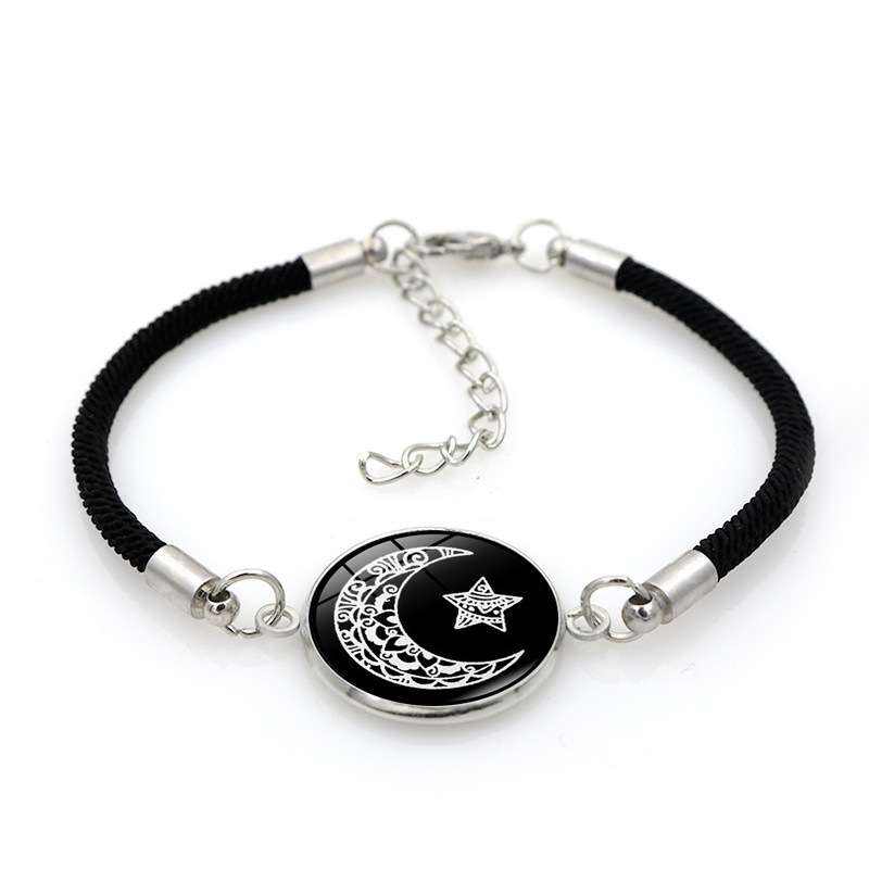 Woven Chain Chain Type 1 Piece, 1 Pair Quantity Simple Style Sun Moon Glass Rope Woven Chain String Bracelets Wholesale