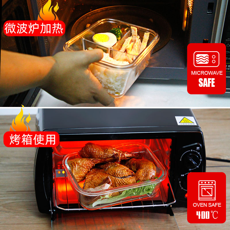 Creating a bowl with a meal box for the heating of the glass lunch…