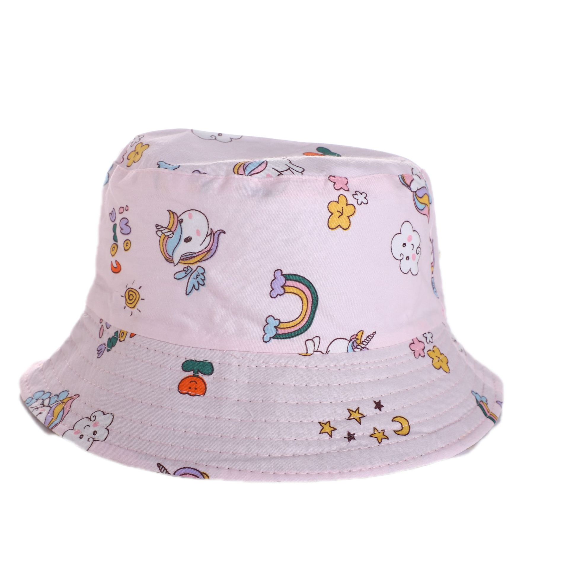 Girl'S Gender Printing Design Girl's Cartoon Style Simple Style Color Block Printing Bucket Hat