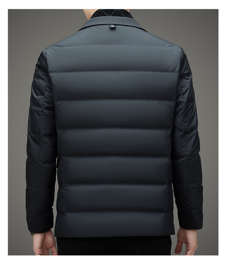 Men's Clothing Fashionable Simple Suit Scarf Collar Down Jacket Men's Autumn and Winter Trendy Warm Down Jacket Suit Style Down Jacket_voghion.com
