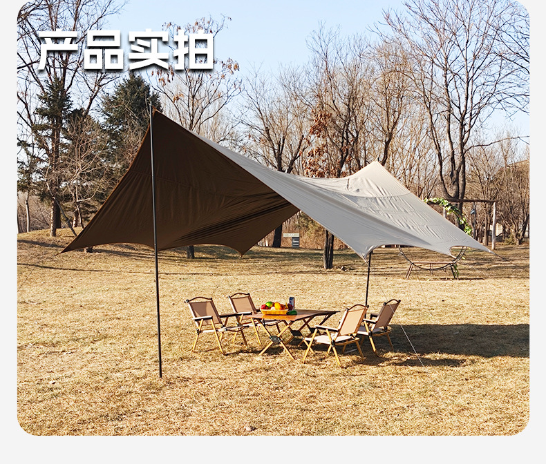 Source Manufacturer 210D Thickened Oxford Cloth Octagonal Black Rubber Canopy for Family Gatherings and Outdoor Camping Tent