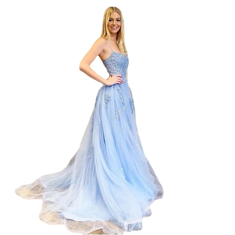 Comercio exterior de Europa y América Amazon AliExpress deseo de las Mujeres Nuevo vestido de noche de encaje sexy vestido largo sin espalda image 5
