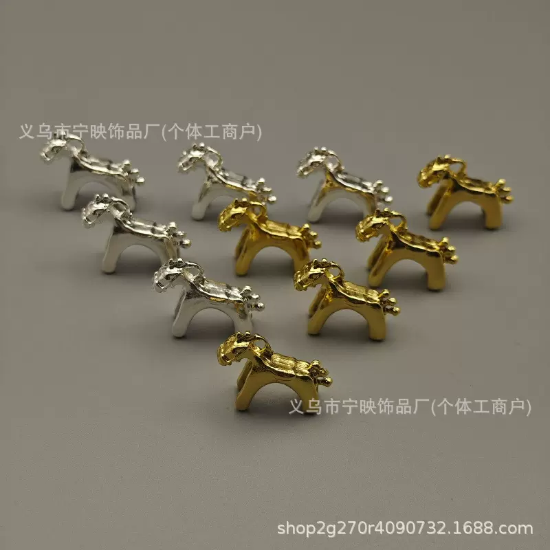 彩色立体小马吊坠项链可爱童趣choker可随意打结各色小马电镀配件