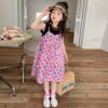 Summer dress, skirt, fresh small princess costume, Korean style, floral print, with short sleeve