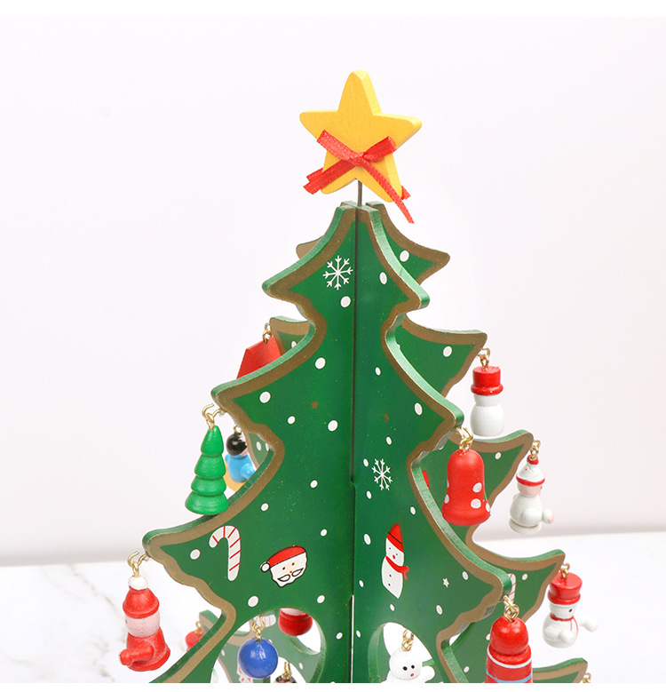 Christmas Cute Christmas Tree Wood Party Ornaments display picture 3