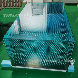 玻璃艺术装置玻璃千层镜深渊镜网红艺术装置酒店大堂售楼处艺术装
