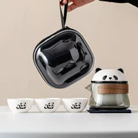 Портативный дорожный чайный сервиз с пандой, портативная быстрая чашка, практичный подарок, индивидуальный логотип, деловой сувенир