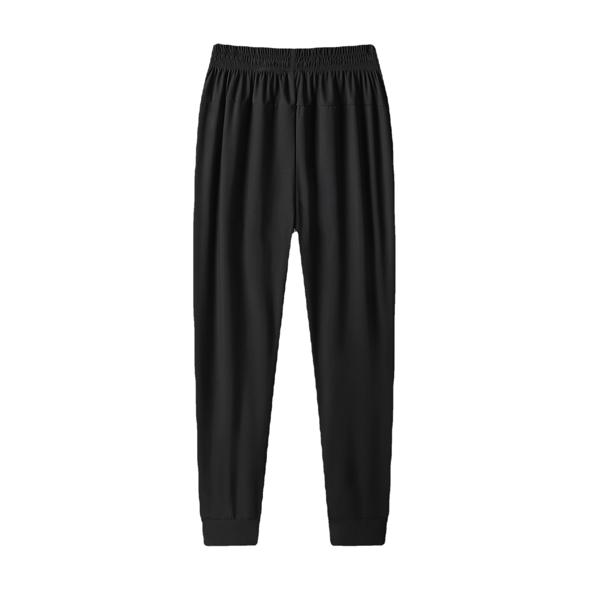 Pantalones deportivos de verano elásticos transpirables más tamaño pantalones atados al tobillo de secado rápido en stock pantalones finos de seda de hielo fábrica de hombres al por mayor