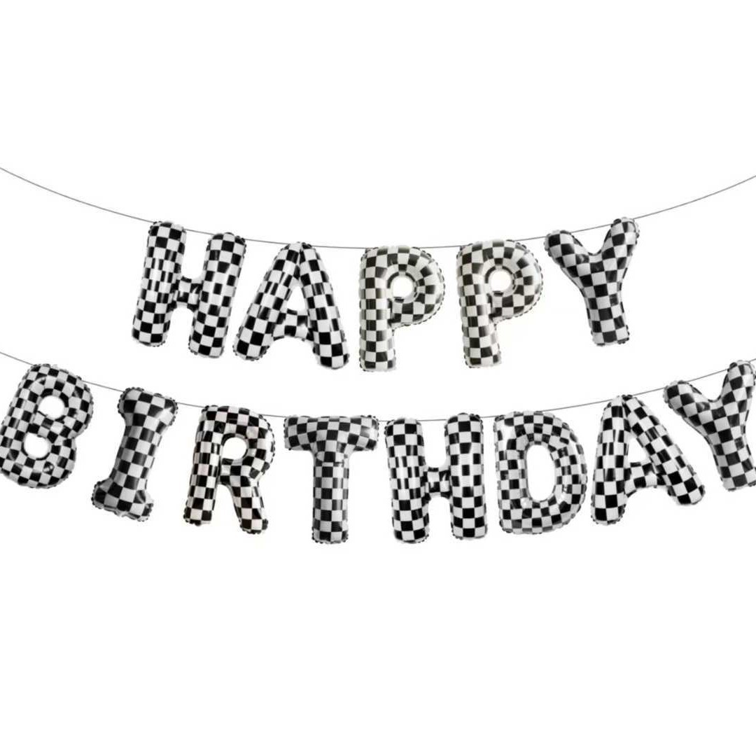 16inch 흑백 체크무늬 생일 슈트