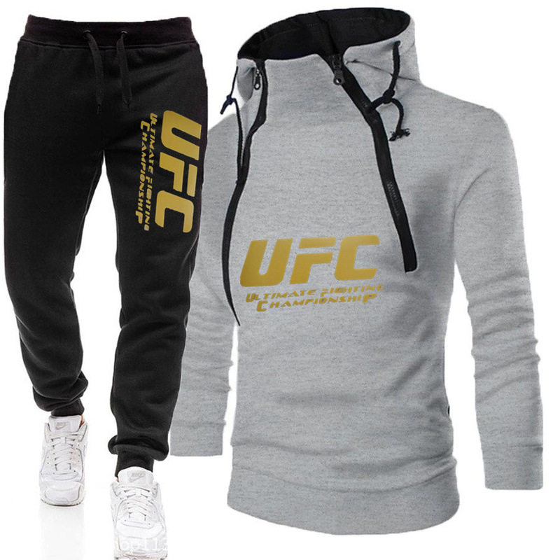 Ebay Cross-Border European and American Casual Hoodies Mma Sports Ufc Pullover Double Zipper Men's and Women's Autumn and Winter Sweatshirt Set Ebay Cross-Border European and American Casual Hoodies Mma Sports Ufc Pullover Double Zipper Men's and Women's Autumn and Winter Sweatshirt Set