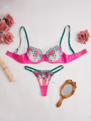 Christmas Gift Charming Transparent Floral Lace Underwear
