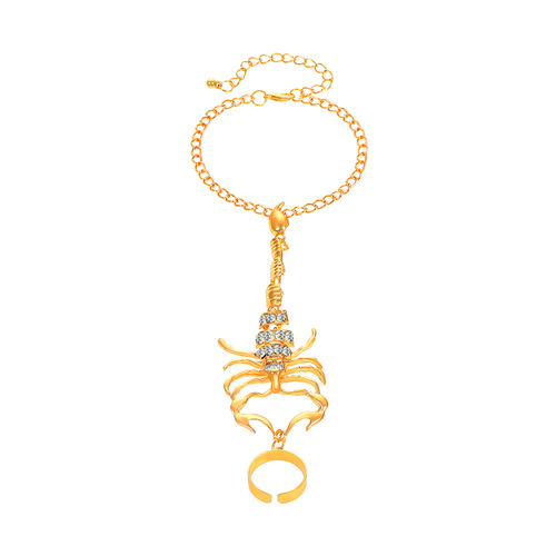 Bold and glamorous European/American-style scorpion fingerless bracelet—perfect for sweet, edgy, or fierce chic girls! Featuring micro-inlaid zircon stones, this eye-catching 3D scorpion design comes as a single, trendy piece.