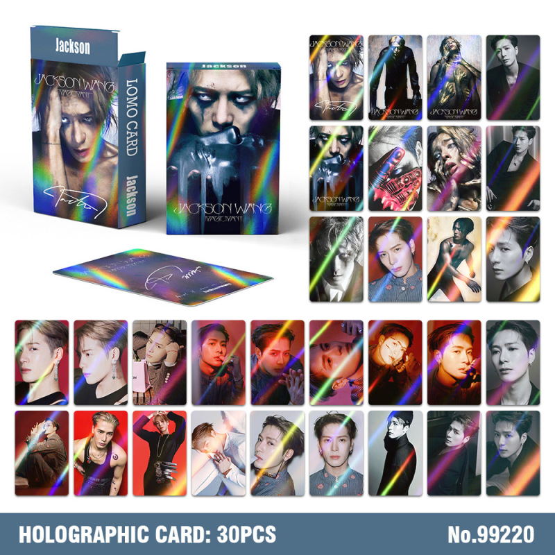 预售30张镭射卡王嘉尔闪卡新专MAGICMAN2明星照片卡双面LOMO卡片|undefined