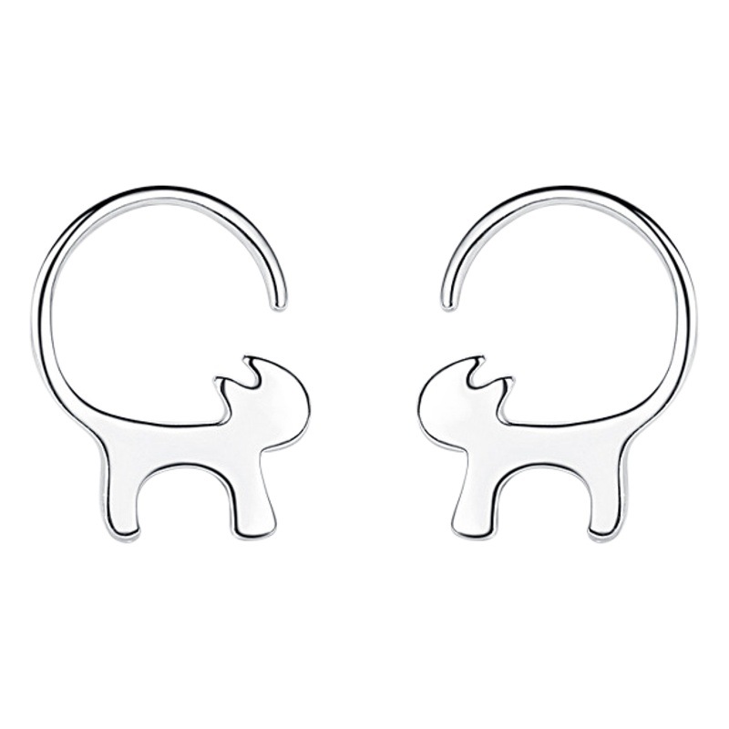 Gatito creativo s925 pendientes de plata esterlina europeo y americano transfronterizo lindo todo fósforo estudiante Cuidado del oído pendientes simples al por mayor