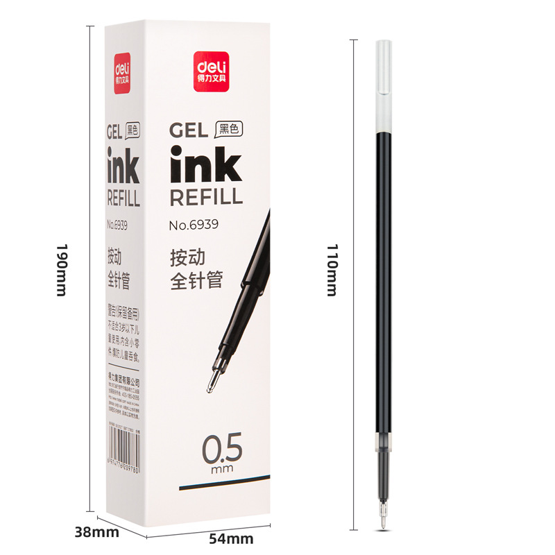 Repuesto de Tinta Gel Retráctil 6939 0.5mm de Plástico para Escritura