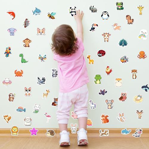 Sticker 100 Animals Cartoon Sticker Decorative Labels Phone Case Decorative Waterproof Self-Adhesive