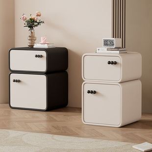 Cream Style Bedside Table Small Bedroom Home Simple Modern New Style Solid Wood Ultra-Narrow Children's Room Light Luxury
