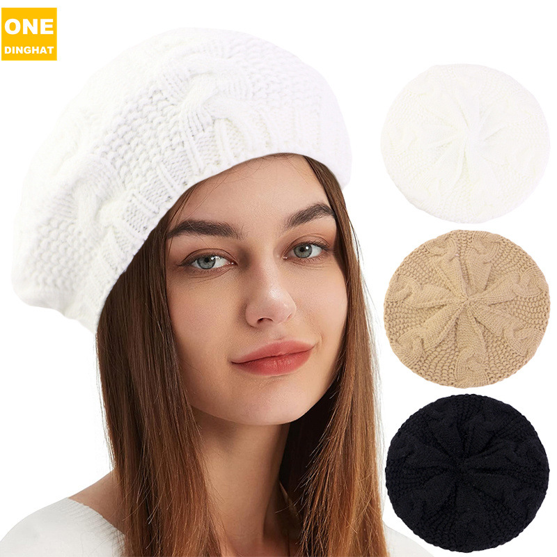 Autumn and winter new twist woolen woolen beret ladies fashion belem…