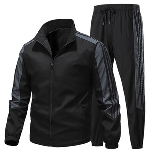Cross-border sports suit men's spring and autumn new trend leisure youth overalls men's plus size handsome set