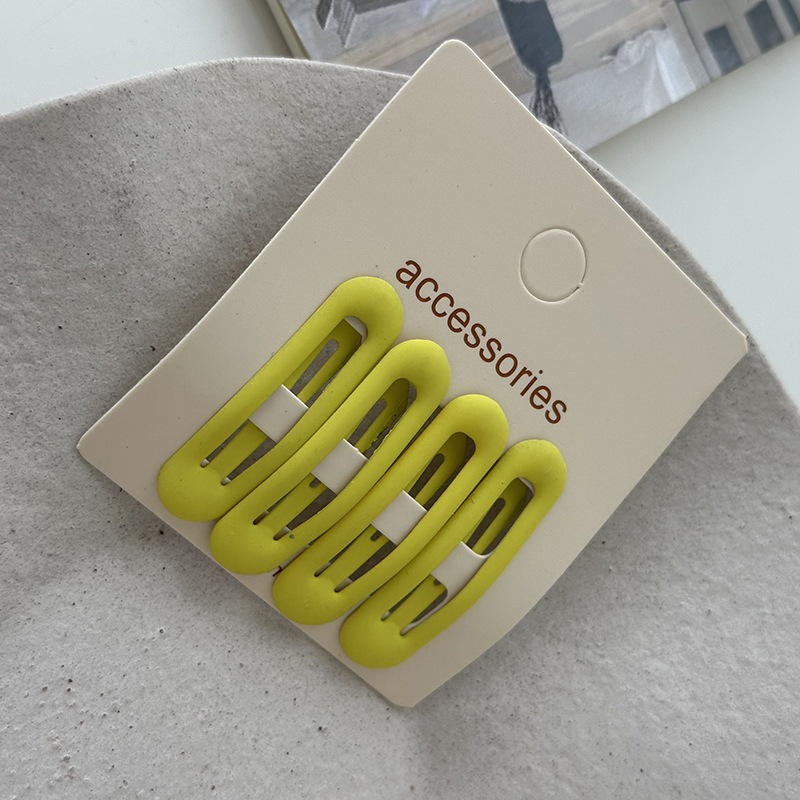 Cremefarbene Ovale Haarspangen Set 4 Tlg Matte Pony Haarclips_voghion.com