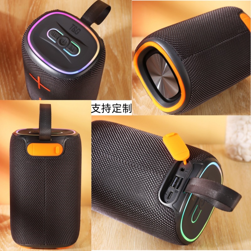 El nuevo subwoofer de audio Bluetooth TG464, atmósfera, tarjeta led, altavoz pequeño portátil, altavoz Bluetooth de cañón de acero